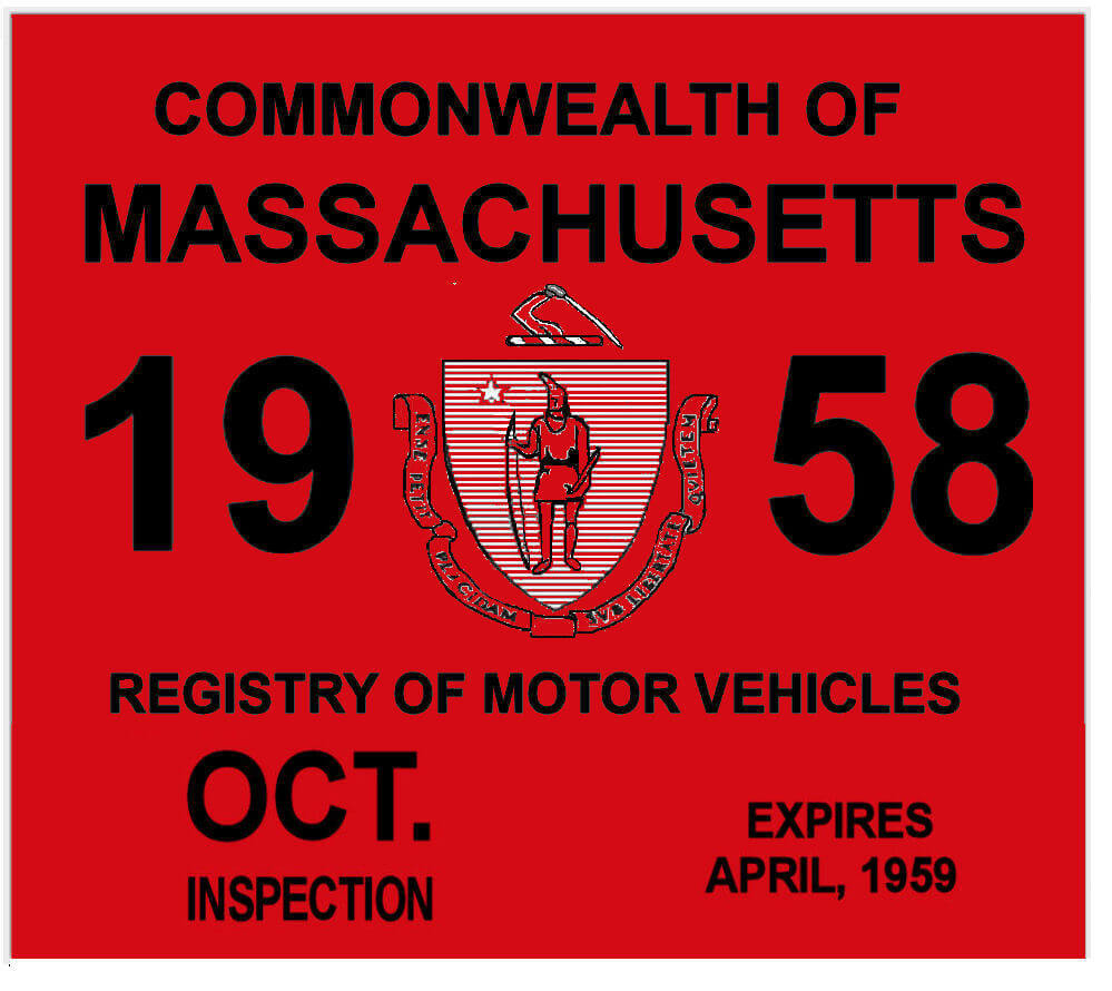 (image for) 1958 Massachusetts Fall INSPECTION Sticker